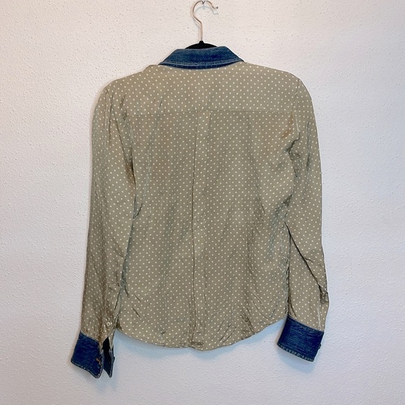 Paul Smith Women’s Polka Dot and Denim Blouse Made in Italy Size Italian 44 - Picture 3 of 7